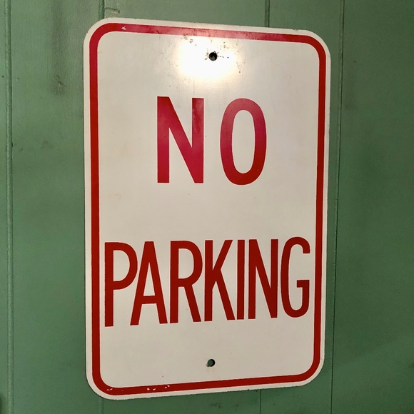 Vintage NO PARKING Thick Metal Street Road Traffic Sign 12 X 18" Man Cave DOT - Picture 1 of 5